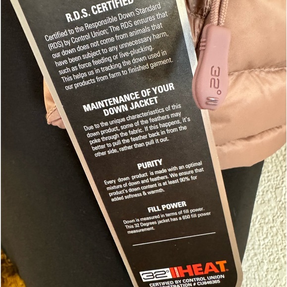 32 Degrees Heat Ultra lightweight down jacket, taupe, xsmall - Picture 5 of 7